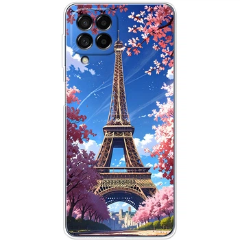 Силиконовый Чехол с Картинкой для Samsung Galaxy M53 5G (M536) Принт (Париж, Эйфелева Башня) (44473-ysm036)