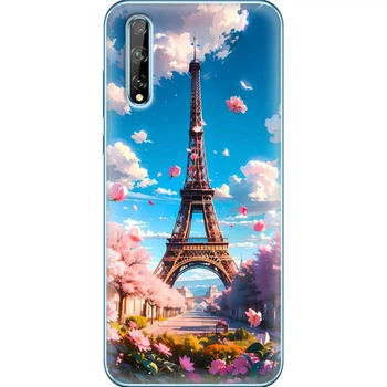 Силиконовый Чехол с Картинкой для Huawei P Smart S Принт (Париж, Эйфелева Башня) (40353-ysm035)