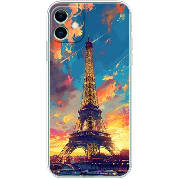 Силиконовый Чехол с Картинкой для iPhone 11 Принт (Париж, Эйфелева Башня) (38184-ysm038)
