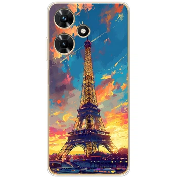 Силиконовый Чехол с Картинкой для Infinix Hot 30i Принт (Париж, Эйфелева Башня) (50362-ysm038)