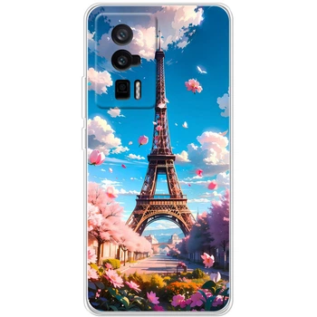 Силиконовый Чехол с Картинкой для Xiaomi Poco F5 Pro Принт (Париж, Эйфелева Башня) (47676-ysm035)