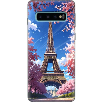 Силиконовый Чехол с Картинкой для Samsung Galaxy S10 (G973) Принт (Париж, Эйфелева Башня) (35853-ysm036)