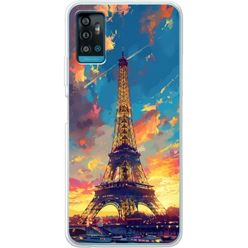Силиконовый Чехол с Картинкой для ZTE Blade A71 Принт (Париж, Эйфелева Башня) (43299-ysm038)