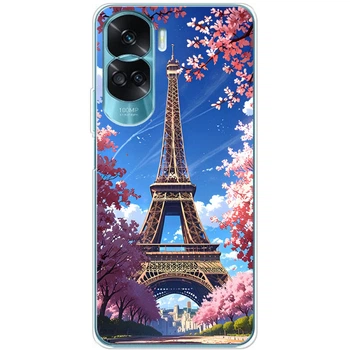 Силіконовий Чохол з Картинкою для Huawei Honor 90 Lite Принт (Париж, Ейфелева Вежа) (55405-ysm036)