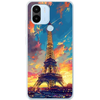 Силиконовый Чехол с Картинкой для Xiaomi Redmi A1 Plus Принт (Париж, Эйфелева Башня) (45573-ysm038)