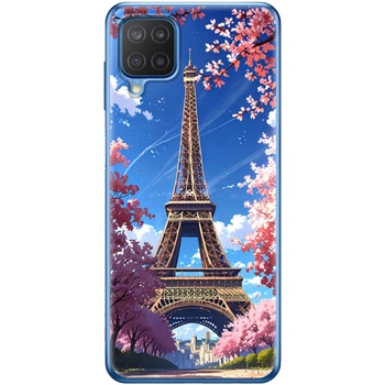Силиконовый Чехол с Картинкой для Samsung Galaxy M12 (M127) Принт (Париж, Эйфелева Башня) (42464-ysm036)