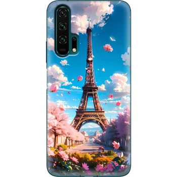 Силиконовый Чехол с Картинкой для Huawei Honor 20 Pro Принт (Париж, Эйфелева Башня) (38272-ysm035)