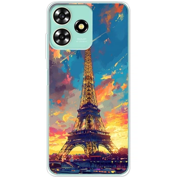 Силиконовый Чехол с Картинкой для ZTE Blade A73 4G Принт (Париж, Эйфелева Башня) (54353-ysm038)