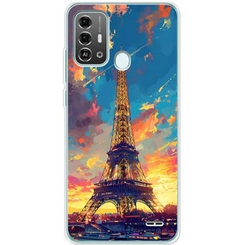 Силиконовый Чехол с Картинкой для ZTE Blade A53 Pro Принт (Париж, Эйфелева Башня) (50420-ysm038)