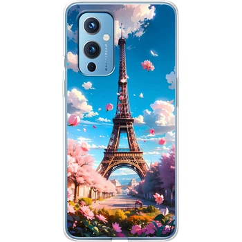 Силиконовый Чехол с Картинкой для OnePlus 9 Принт (Париж, Эйфелева Башня) (43957-ysm035)