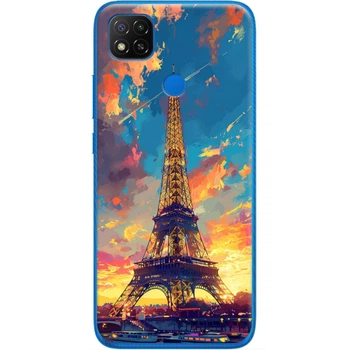 Силиконовый Чехол с Картинкой для Xiaomi Redmi 9C Принт (Париж, Эйфелева Башня) (40879-ysm038)