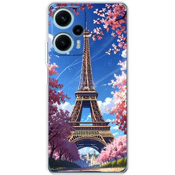 Силиконовый Чехол с Картинкой для Xiaomi Poco F5 Принт (Париж, Эйфелева Башня) (47675-ysm036)