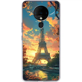 Силиконовый Чехол с Картинкой для Tecno Spark 6 Принт (Париж, Эйфелева Башня) (43984-ysm037)