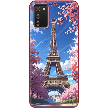 Силиконовый Чехол с Картинкой для Samsung Galaxy A02s (A025) Принт (Париж, Эйфелева Башня) (41511-ysm036)