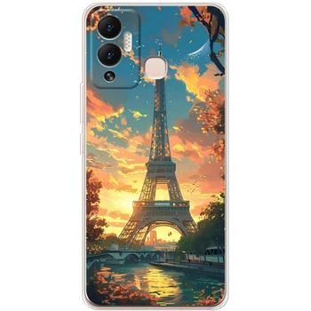 Силиконовый Чехол с Картинкой для Infinix Hot 12 Play Принт (Париж, Эйфелева Башня) (45088-ysm037)