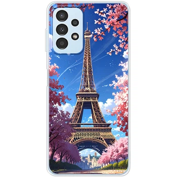 Силиконовый Чехол с Картинкой для Samsung Galaxy A32 5G (A326) Принт (Париж, Эйфелева Башня) (44333-ysm036)