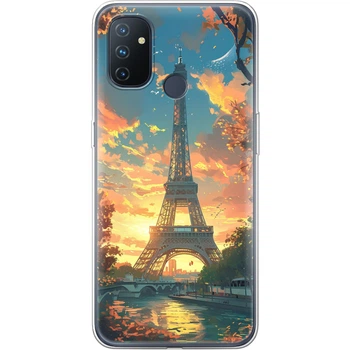 Силиконовый Чехол с Картинкой для OnePlus Nord N100 Принт (Париж, Эйфелева Башня) (42753-ysm037)