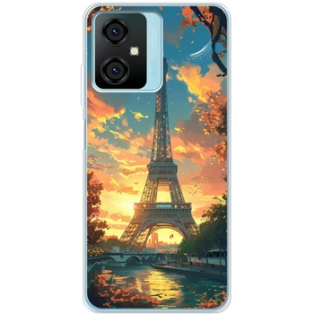 Силиконовый Чехол с Картинкой для Blackview Oscal C70 Принт (Париж, Эйфелева Башня) (50541-ysm037)