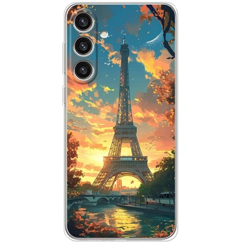 Силиконовый Чехол с Картинкой для Samsung Galaxy S24 Plus Принт (Париж, Эйфелева Башня) (50954-ysm037)