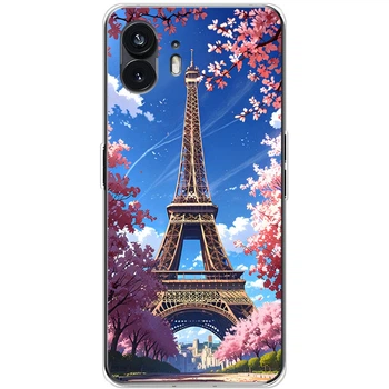 Силиконовый Чехол с Картинкой для Nothing Phone (2) Принт (Париж, Эйфелева Башня) (56038-ysm036)
