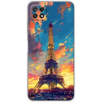 Силиконовый Чехол с Картинкой для Samsung Galaxy A22 5G (A226) Принт (Париж, Эйфелева Башня) (44332-ysm038)