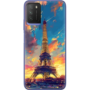 Силиконовый Чехол с Картинкой для Xiaomi Poco M3 Принт (Париж, Эйфелева Башня) (41586-ysm038)