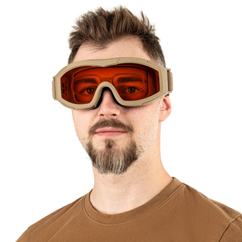 Очки-маска SWISS EYE® тактические с сменными линзами Safety Goggles Coyote (Takctik-711M-T)