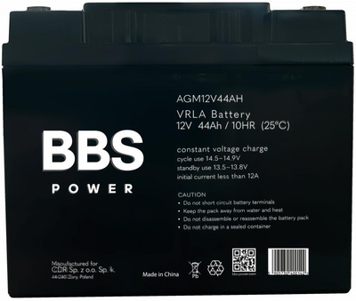 Akumulator BBS Power AGM12V44AH AGM VRLA 12 V 44 Ah