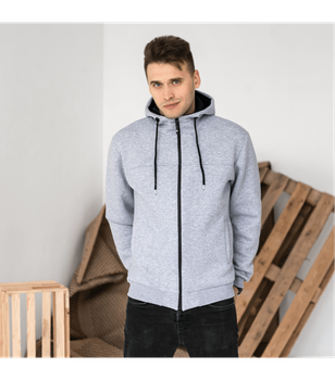 Батальная теплая кофта на молнии - HECTOR - 30508 - 3XL - Светло-серый