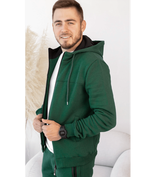Батальная теплая кофта на молнии - HECTOR - 30508 - 4XL - Зеленый