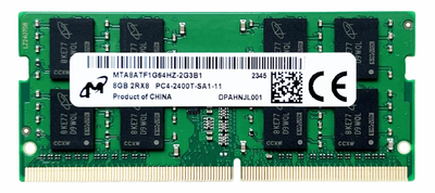Оперативная память Micron SODIMM DDR4 8Gb 2Rx8 2400Mhz PC4-2400T-SA-11 MTA8ATF1G64HZ-2G3B1