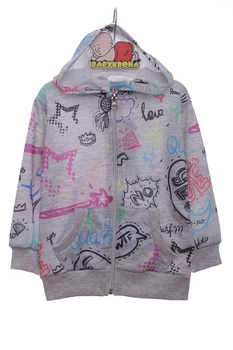 Кофта для дівчинки двонитка з написами сіра Cit Cit Kids 92 см (44811)