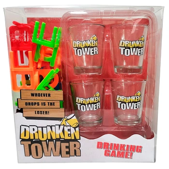 Настольная игра BauTech Дженга Drunken Tower Jenga в комплекте 4 рюмки (1014-831-00)