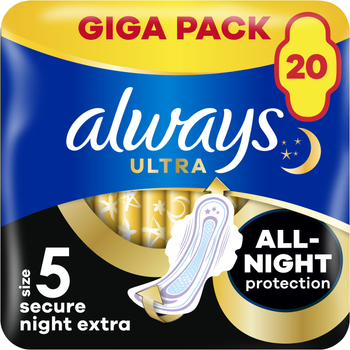 Гігієнічні прокладки Always Ultra Secure Night Extra Розмір 5 20 шт (8006540903766)