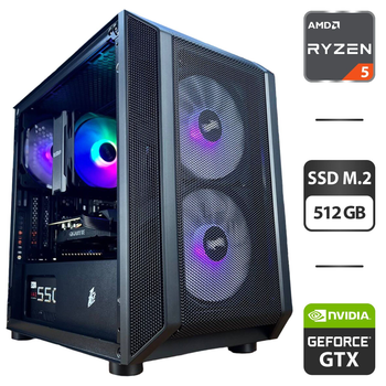 Сборка под заказ: 1stPlayer D3-3F2-Plus Black Tower / AMD Ryzen 5 5500 (6 (12) ядер по 3.6 - 4.2 GHz) / 16 GB DDR4 / 512 GB SSD M.2 / nVidia GeForce GTX 1660 Super, 6 GB GDDR6, 192-bit / 550W б/у