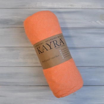 Простынь на резинке Kayra Махровое 200 x 220 +25 см Оранжевый