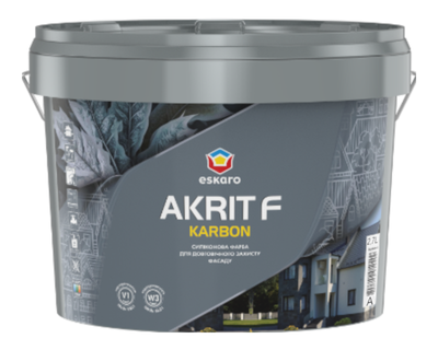 Краска силиконовая ESKARO AKRIT F KARBON фасадная белая-база А 2,7л