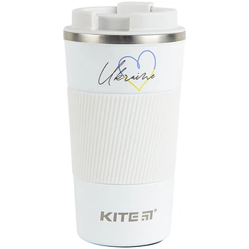 Термокружка Kite Ukraine K22-458-04, 510 мл, белая