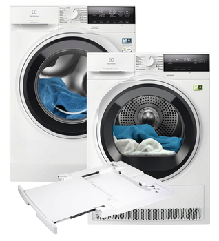 Пральна машина Electrolux EW6F3414UU + Сушильний автомат Electrolux EW7D394UU + Сполучна планка Electrolux E1WYHSK1 (комплект)