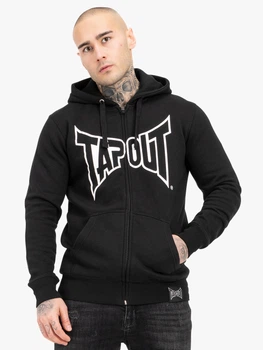 Толстовка на флисе, на молнии мужская Tapout 940062-1500 S Черная с принтом (4255581531269)