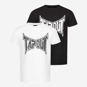 Набор футболок хлопковых длинных мужских Tapout 940080-1500 XL 2 шт Черный/Белый с принтом (4255581554497)
