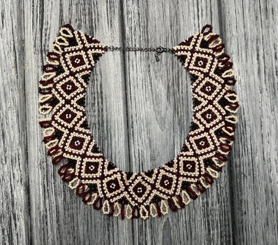 Традиционная украинская силянка из чешского бисера HatynkaUA Traditional Necklace ручной работы (SUN999_55)