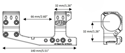 Моноблок Spuhr SP-4026С с выносом. d - 34 мм. Medium. Picatinny