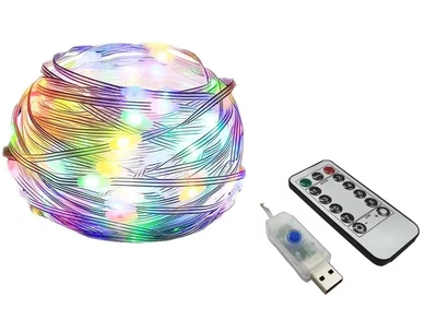 Уличные гирлянды 10м 100лед RGB USB с пультом ДУ светодиодные наружные садовые фонари SunLamp