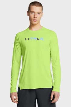 Чоловічий салатовий лонгслів UA TRAIL RUN GRAPHIC LS Under Armour MD 1386707-304
