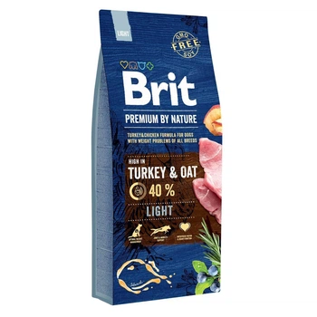 Сухой корм Brit Premium Light для взрослых собак малоактивных а также с избыточной массой - 15 кг