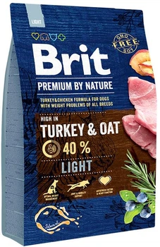 Сухой корм Brit Premium Light для взрослых собак малоактивных а также с избыточной массой 3 кг