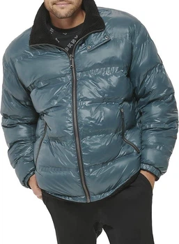 Куртка-пуховик двусторонняя DKNY из шерпы Color: Teal Размер: L