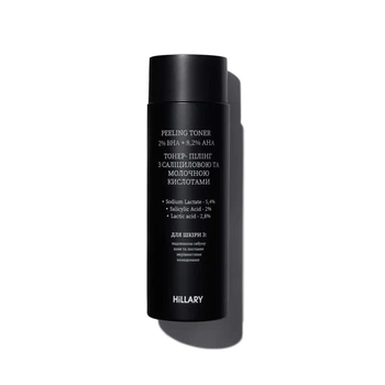 Тонер-пилинг с салициловой и молочной кислотами Peeling Toner 2% ВHA + 8,2% AНА Hillary 100 мл 2314925686378