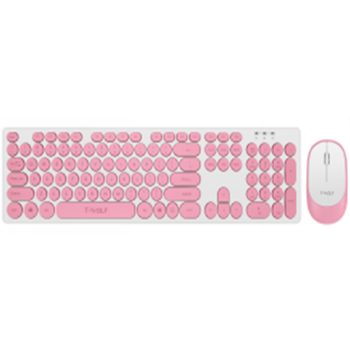 Комплект 2в1 Беспроводной Клавиатуры и Мышки TWolf TF770 USB адаптер 2,4ГГц (UkrEn) для ПК та ноутбука Pink